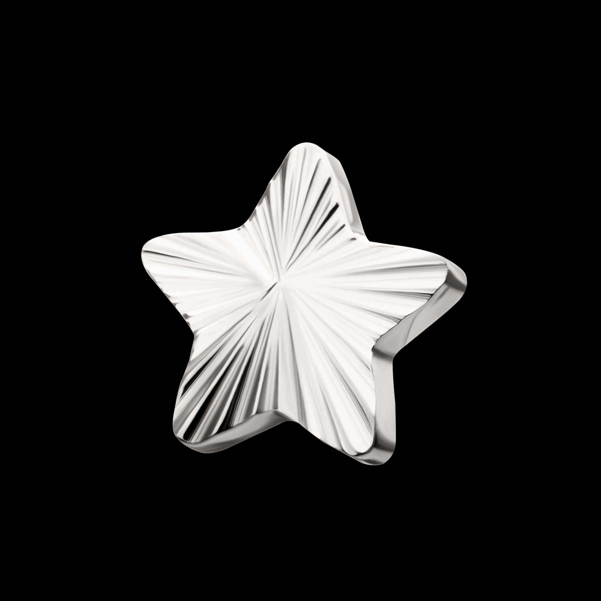 Corrugated Star Flatback Stud Earring / Nosering - Titanium