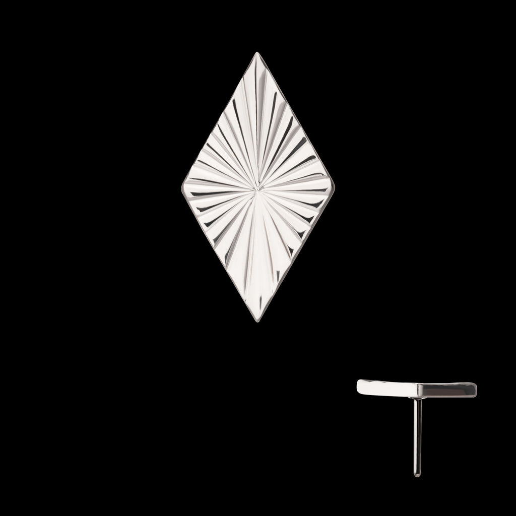 Corrugated Rhombus Flatback Stud Earring / Nosering - Titanium