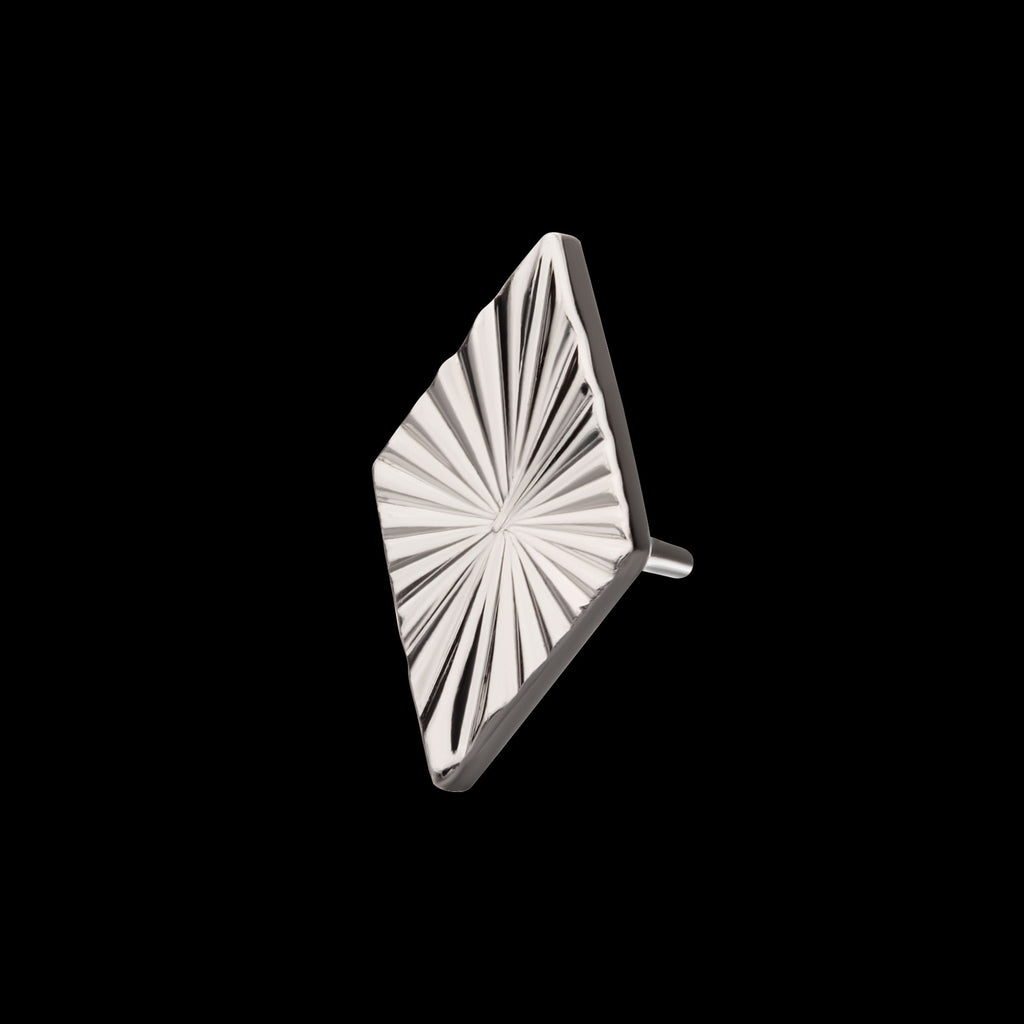 Corrugated Rhombus Flatback Stud Earring / Nosering - Titanium