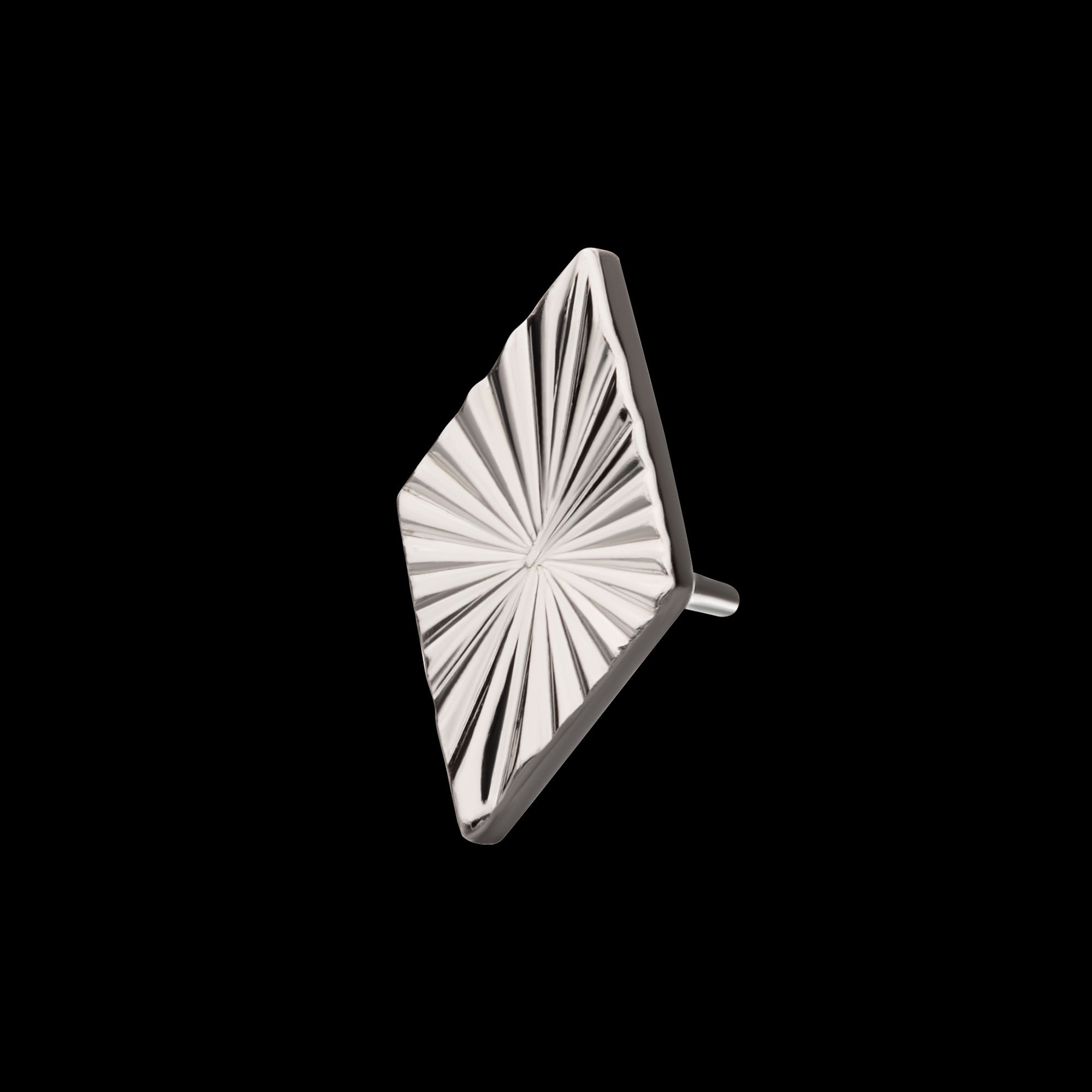 Corrugated Rhombus Flatback Stud Earring / Nosering - Titanium