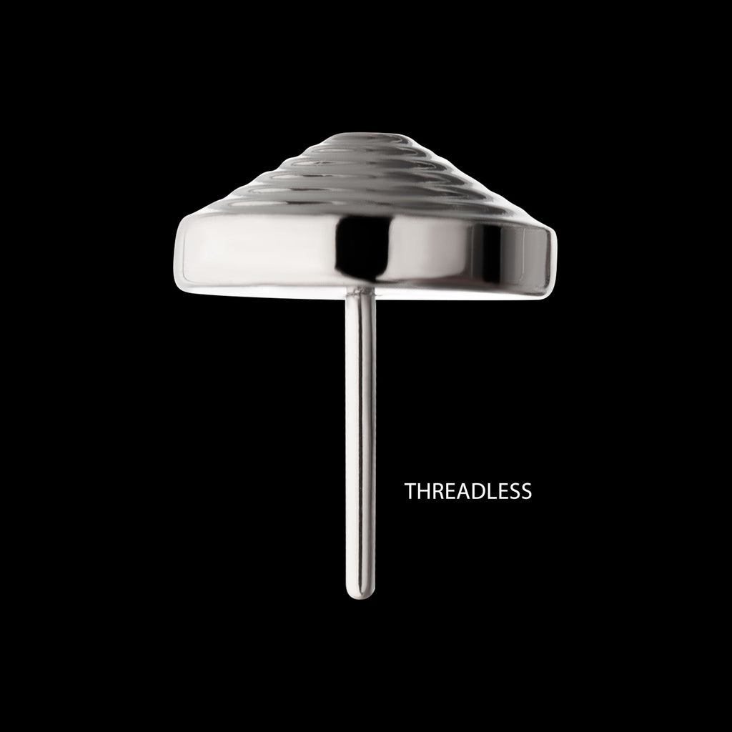 Tiered Dome Disk Flatback Stud Earring / Nosering - Titanium