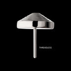 Tiered Dome Disk Flatback Stud Earring / Nosering - Titanium