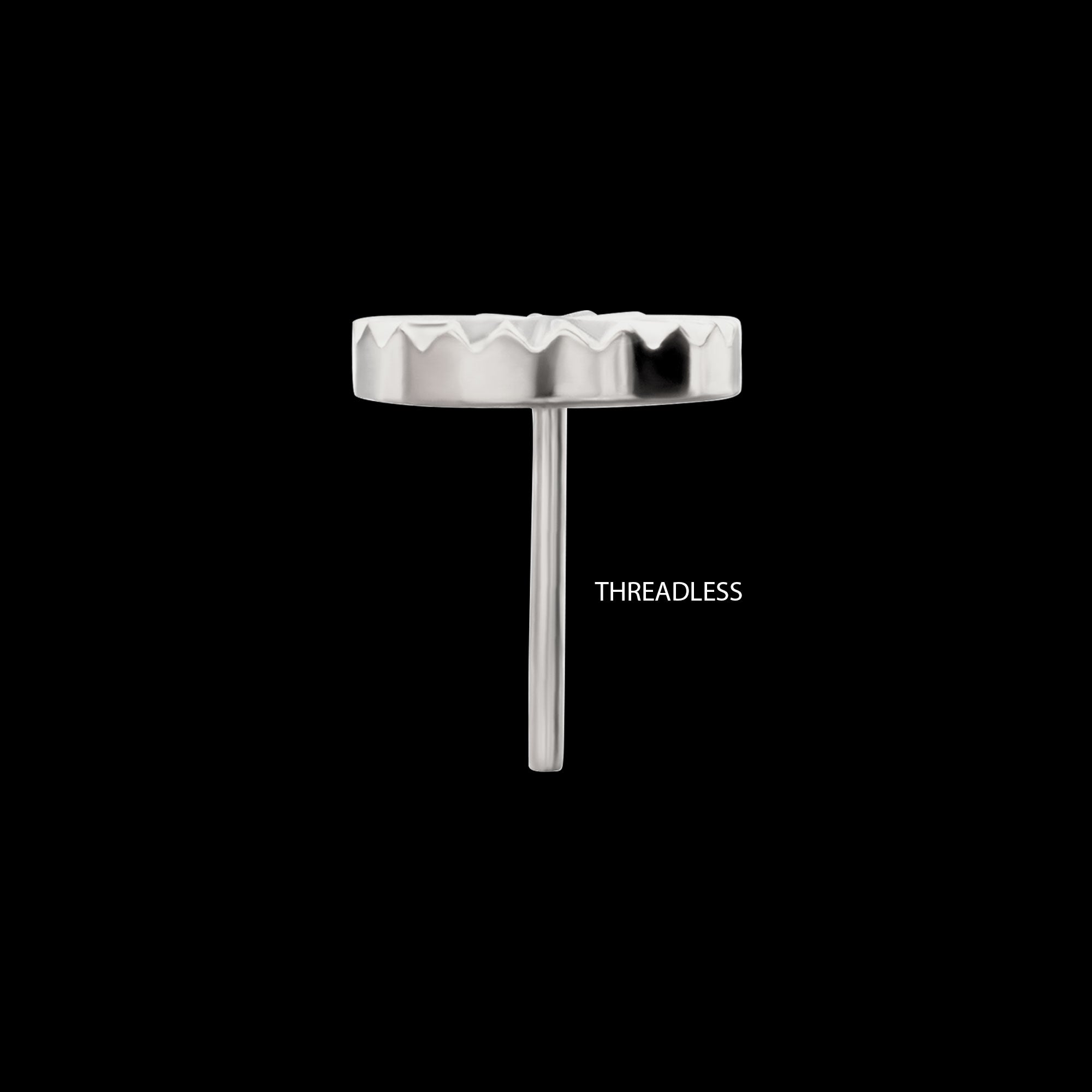 Radiant Corrugated Round Flatback Stud Earring / Nosering - Titanium