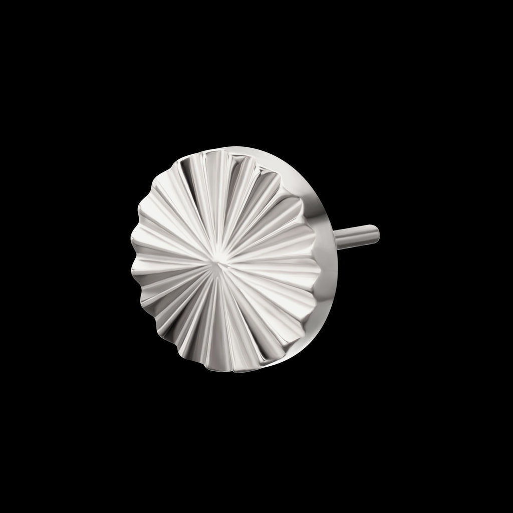 Radiant Corrugated Round Flatback Stud Earring / Nosering - Titanium