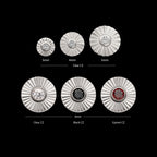 Radiant Corrugated Round with Bezel Gem Flatback Stud Earring / Nosering - Gem in Titanium