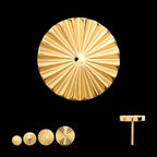 Radiant Corrugated Round Flatback Stud Earring / Nosering - 24Kt Gold PVD Titanium