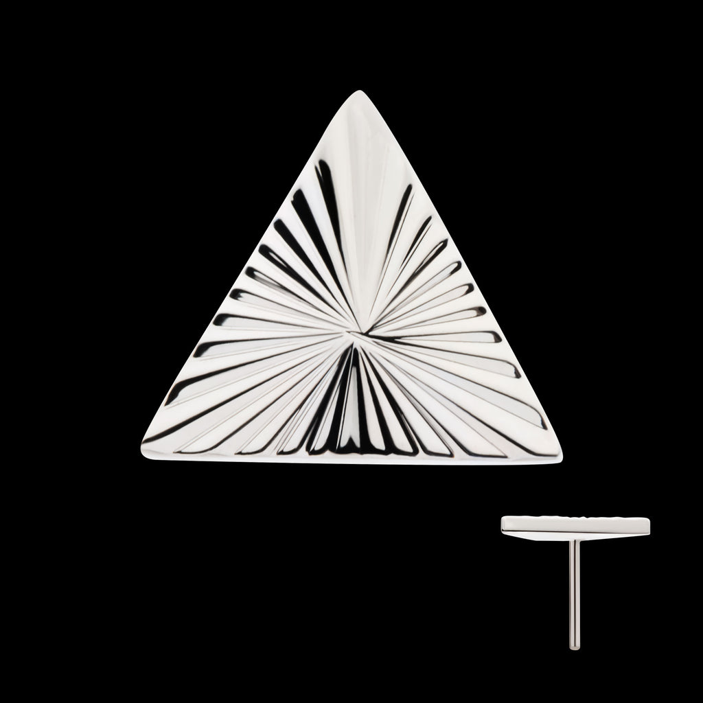Corrugated Triangle Flatback Stud Earring / Nosering - Titanium