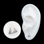 Corrugated Triangle Flatback Stud Earring / Nosering - Titanium