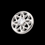 Bezel Set Gem Flower Mandala Flatback Stud Earring / Nosering - Gem in Titanium