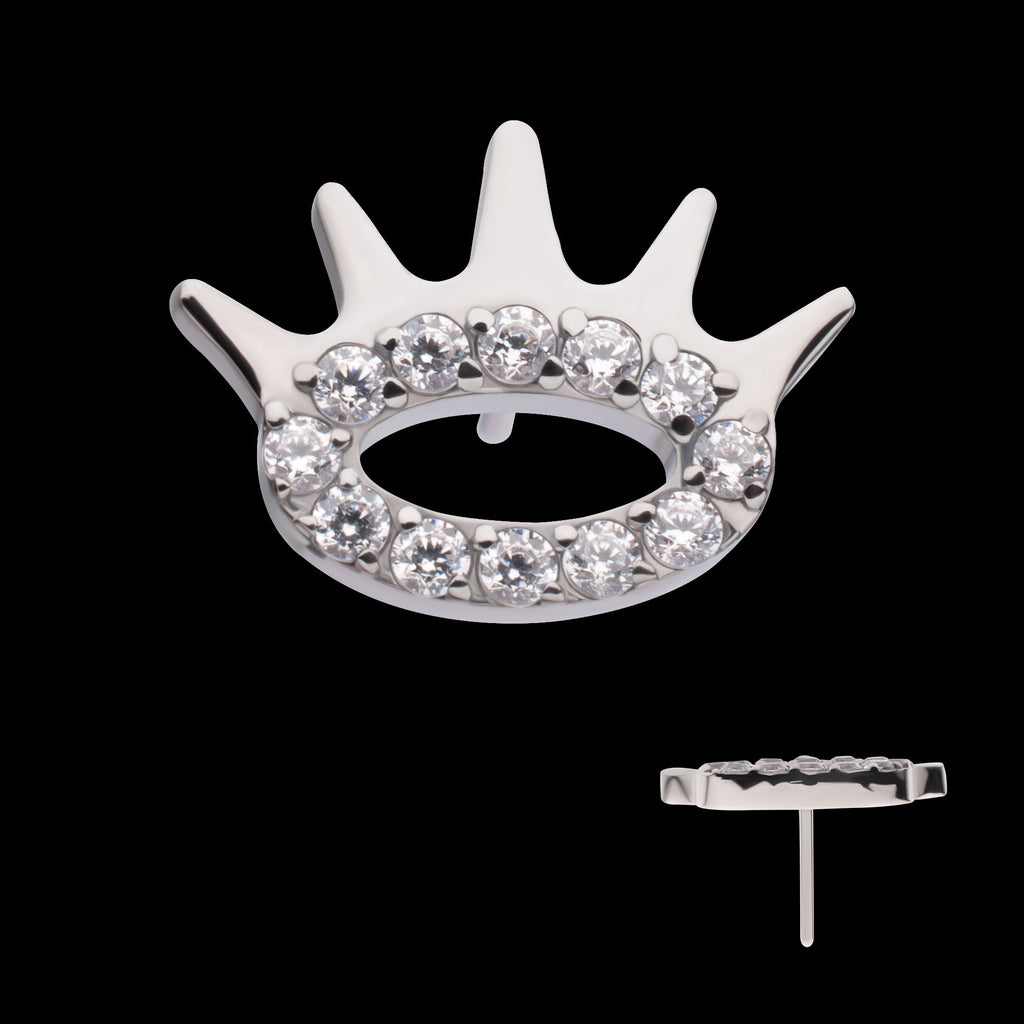 Prong Set Gem Eye and Lash Flatback Stud Earring / Nosering - Gem in Titanium