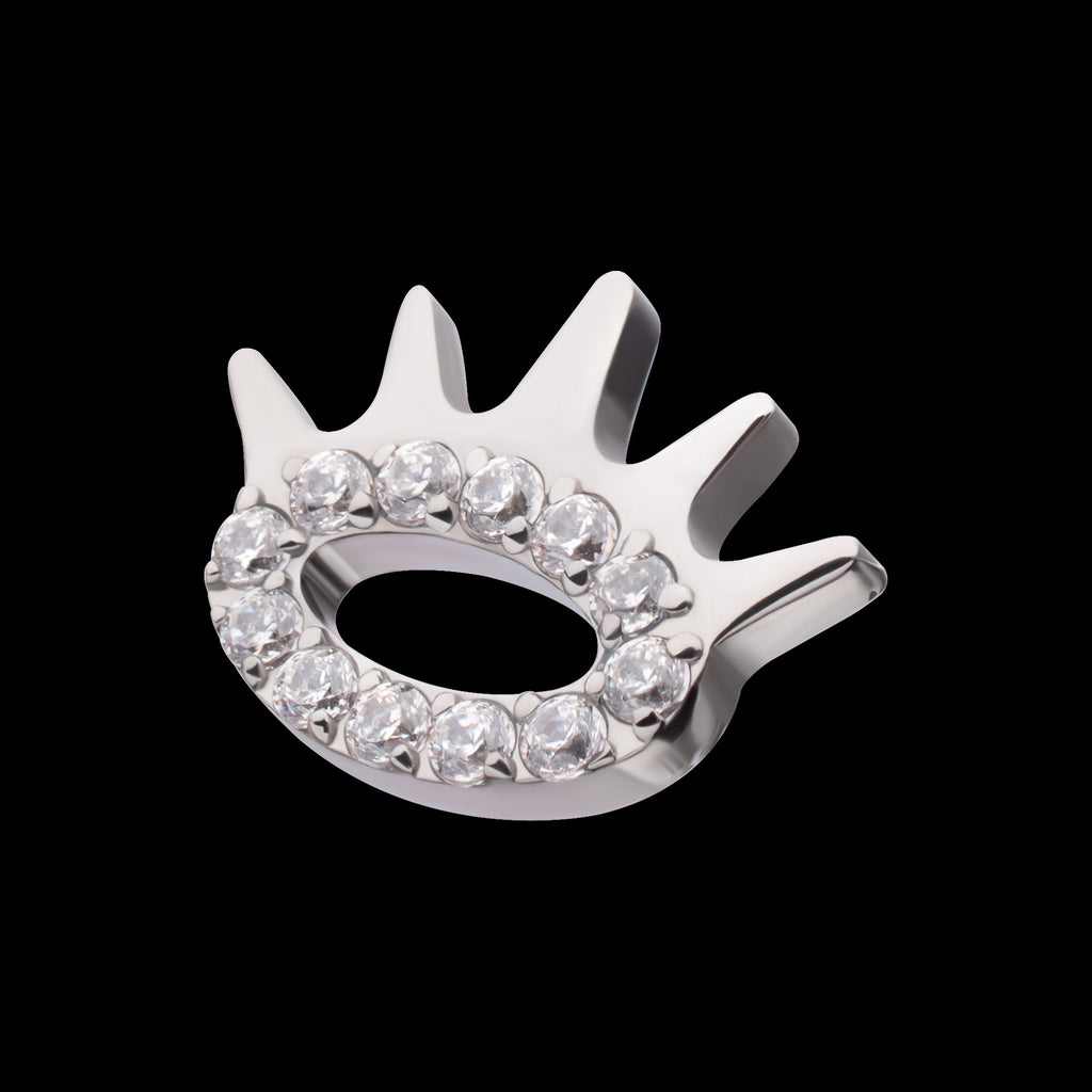 Prong Set Gem Eye and Lash Flatback Stud Earring / Nosering - Gem in Titanium