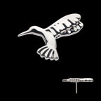 Hummingbird Flatback Stud Earring / Nosering - Titanium