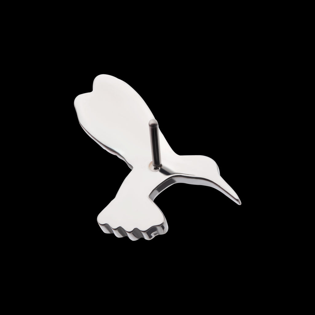 Hummingbird Flatback Stud Earring / Nosering - Titanium