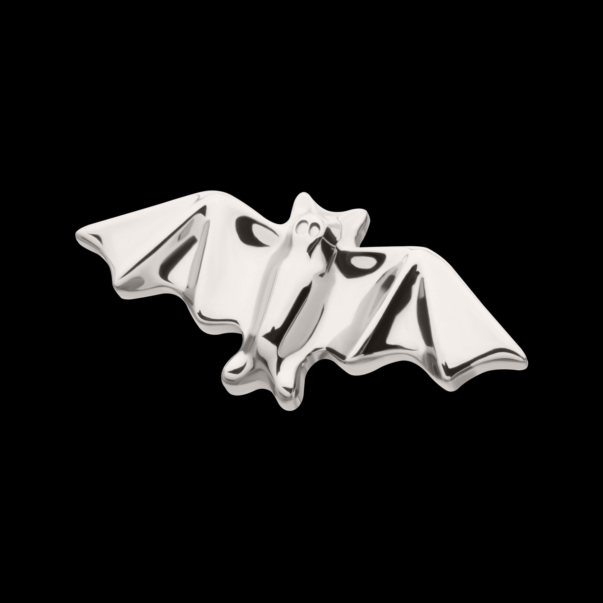 Flying Bat Flatback Stud Earring / Nosering - Titanium