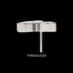 Teardrop Gem Trinity Flatback Stud Earring / Nosering - Gem in Titanium