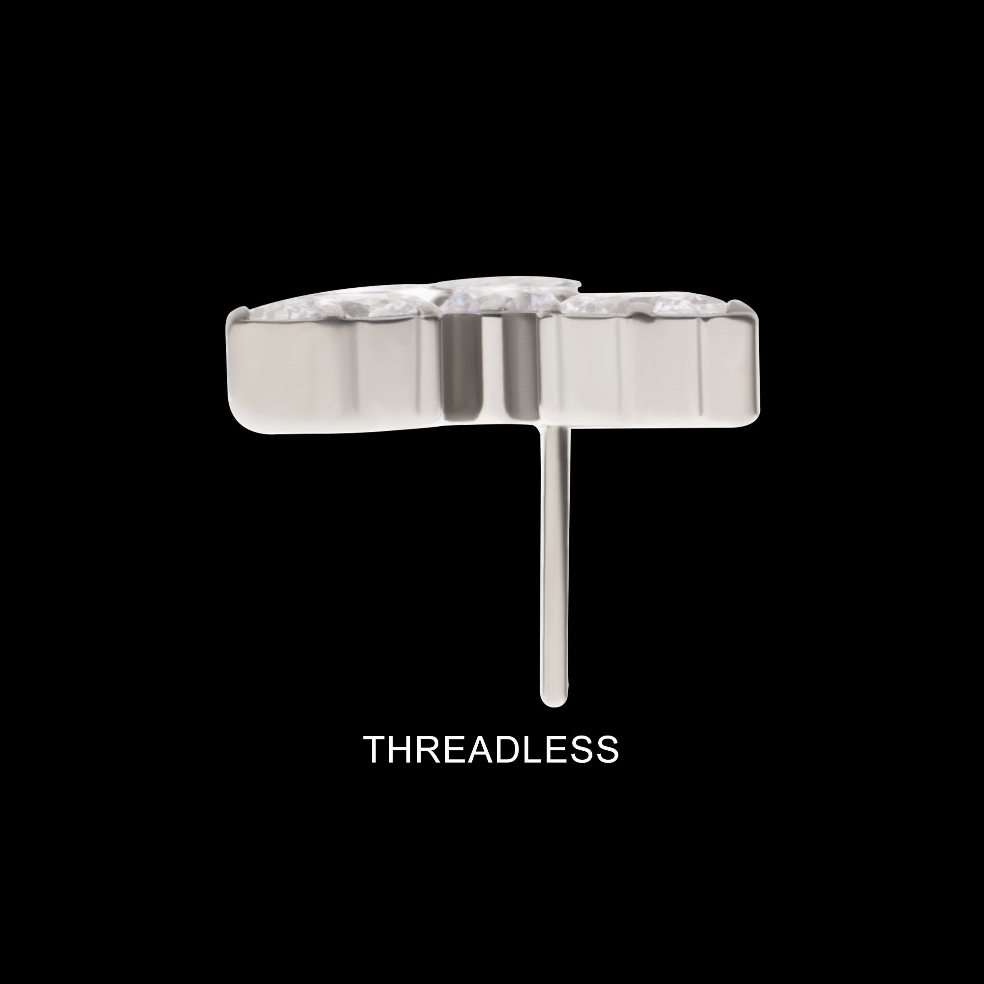 Teardrop Gem Trinity Flatback Stud Earring / Nosering - Gem in Titanium