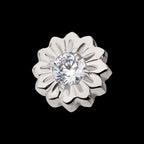 Daisy Flower Prong-Set Gem Threadless Earring / Nosering – Titanium