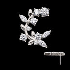 Prong Set Round & Marquise Gem Vine Flatback Stud Earring / Nosering - Gem in Titanium