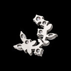Prong Set Round & Marquise Gem Vine Flatback Stud Earring / Nosering - Gem in Titanium