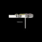 Multi-Gem Flower & Stem Prong-Set Threadless Earring / Nosering – Titanium