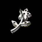 Multi-Gem Flower & Stem Prong-Set Threadless Earring / Nosering – Titanium