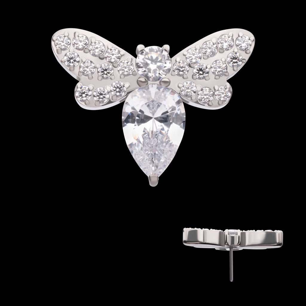 Multi Gem Bee Flatback Stud Earring / Nosering - Gem in Titanium
