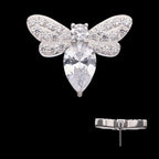 Multi Gem Bee Flatback Stud Earring / Nosering - Gem in Titanium