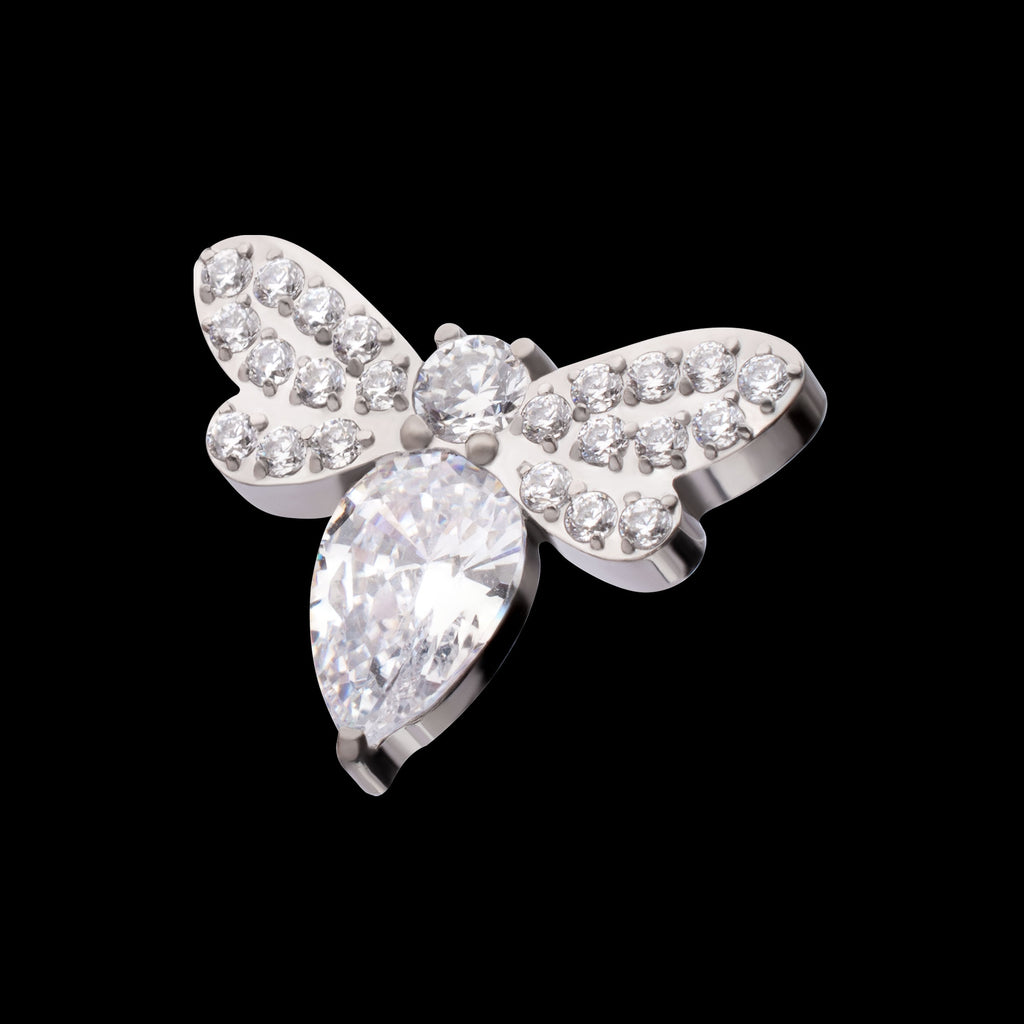 Multi Gem Bee Flatback Stud Earring / Nosering - Gem in Titanium