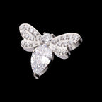 Multi Gem Bee Flatback Stud Earring / Nosering - Gem in Titanium