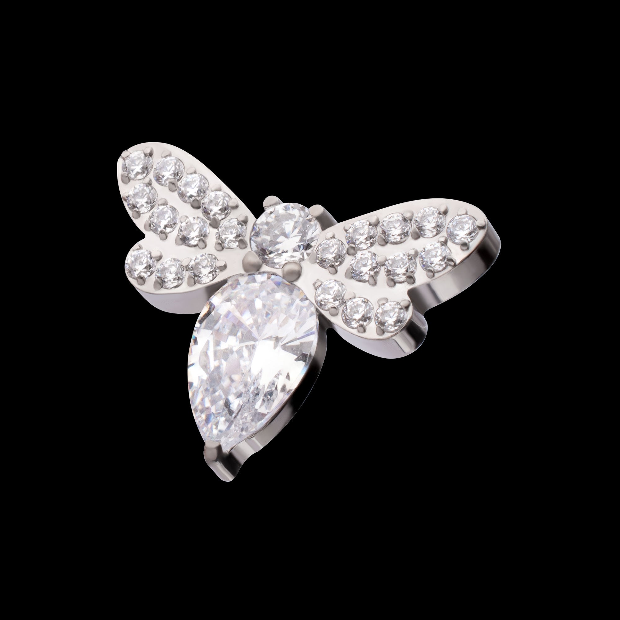 Multi Gem Bee Flatback Stud Earring / Nosering - Gem in Titanium