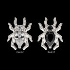 Spider with Teardrop & Round Gem Flatback Stud Earring / Nosering - Gem in Titanium
