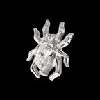 Spider with Teardrop & Round Gem Flatback Stud Earring / Nosering - Gem in Titanium