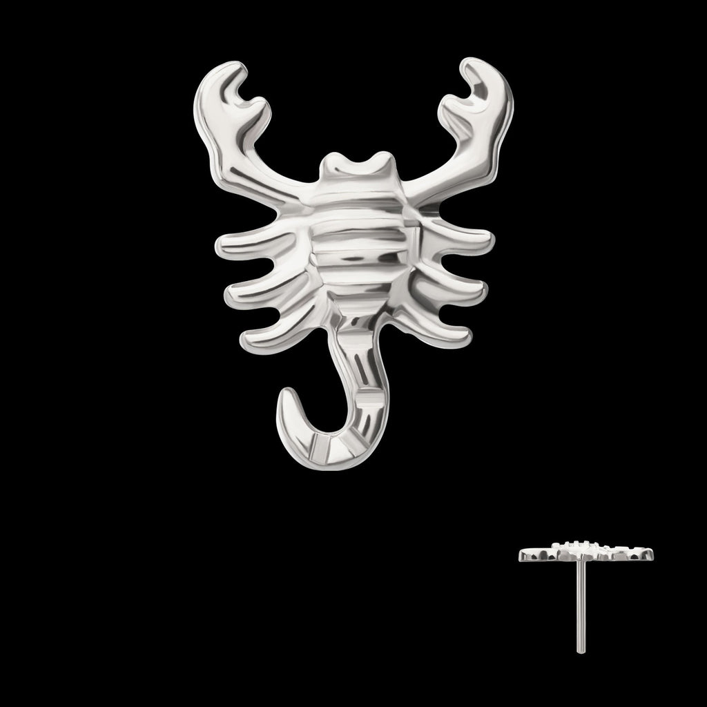 Low-Profile 3D Scorpion Threadless Earring / Nosering – Titanium