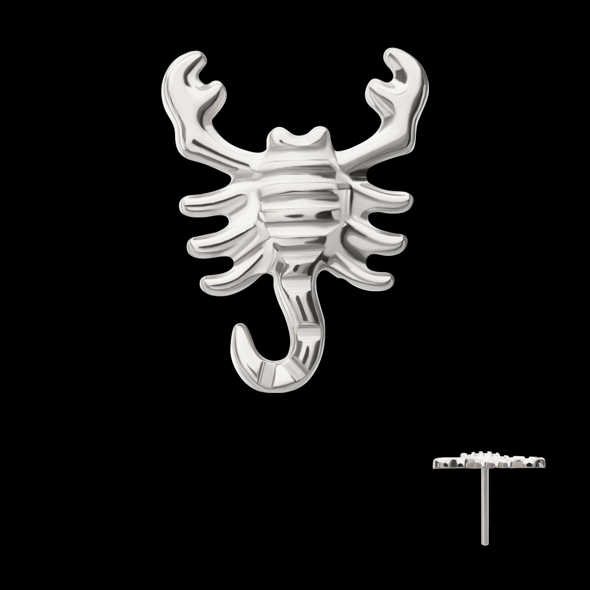 Low-Profile 3D Scorpion Threadless Earring / Nosering – Titanium