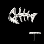 Low-Profile 3D Fishbone Threadless Earring / Nosering – Titanium