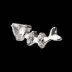 Low-Profile Fishbone with Prong-Set Gem Threadless Earring / Nosering – Titanium