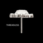 Sunburst Bezel Gem Threadless Earring / Nosering – Titanium
