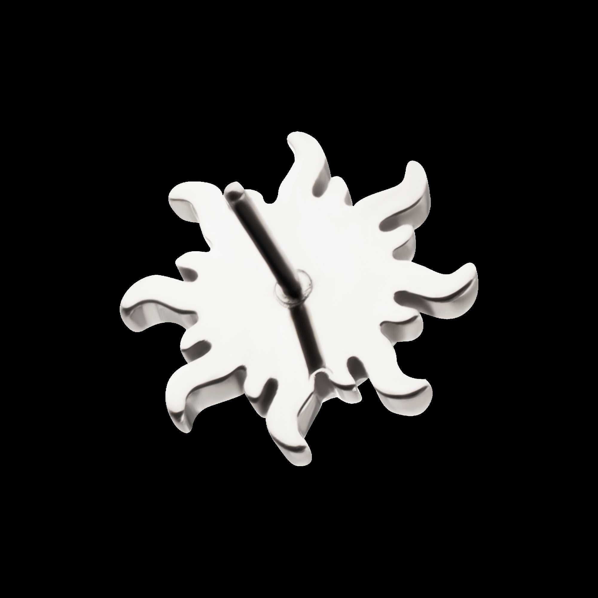 Sunburst Bezel Gem Threadless Earring / Nosering – Titanium