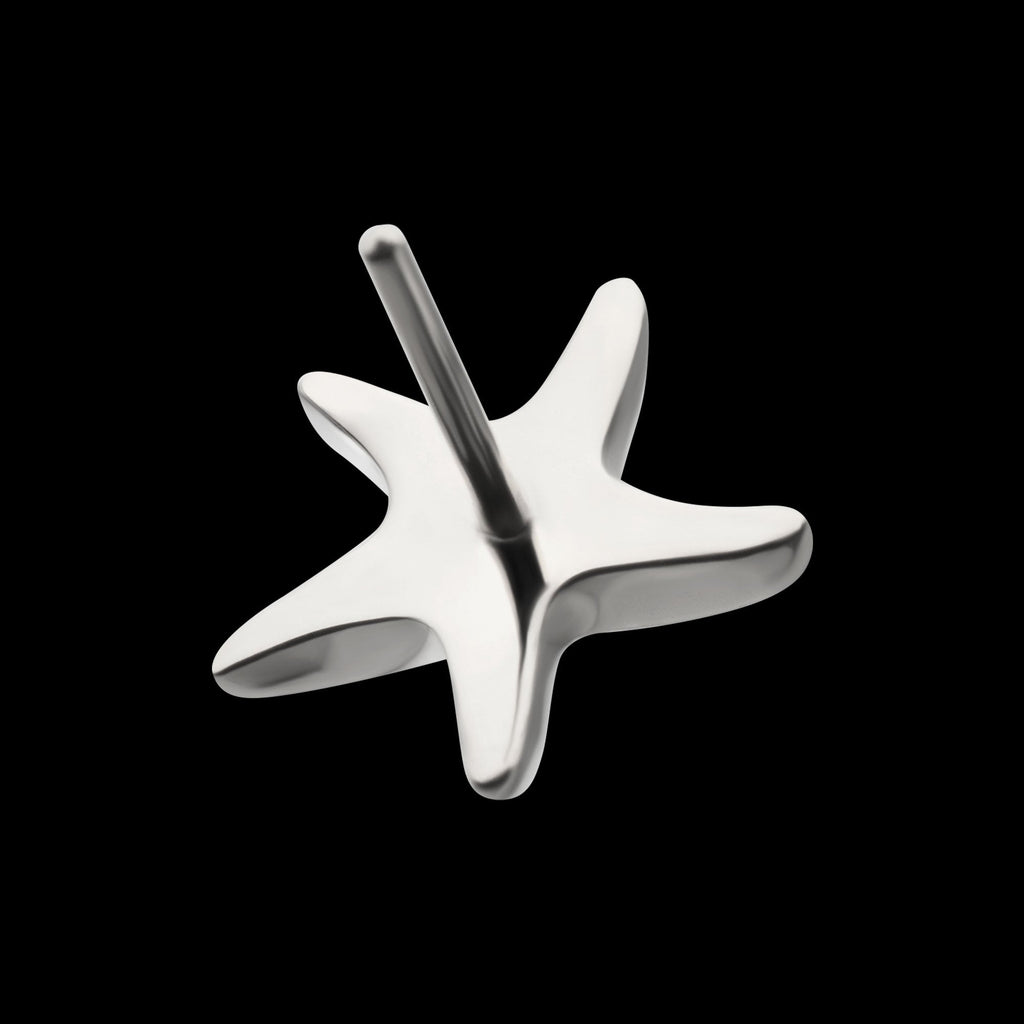 Low-Profile 3D Starfish Threadless Earring / Nosering – Titanium