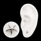 Low-Profile 3D Starfish Threadless Earring / Nosering – Titanium