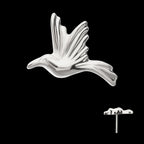 Low-Profile 3D Hummingbird Threadless Earring / Nosering – Titanium
