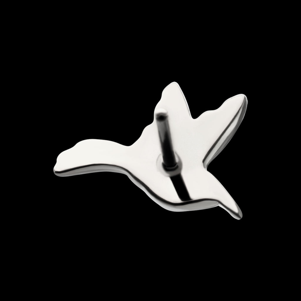 Low-Profile 3D Hummingbird Threadless Earring / Nosering – Titanium