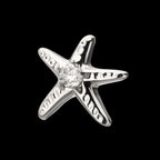 3D Starfish Prong-Set Gem Low-Profile Threadless Earring / Nosering – Titanium