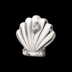 Low-Profile 3D Shell with Prong-Set Gem Threadless Earring / Nosering – Titanium