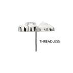 Prong-Set Gem Teddy Bear Threadless Earring / Nosering – Titanium