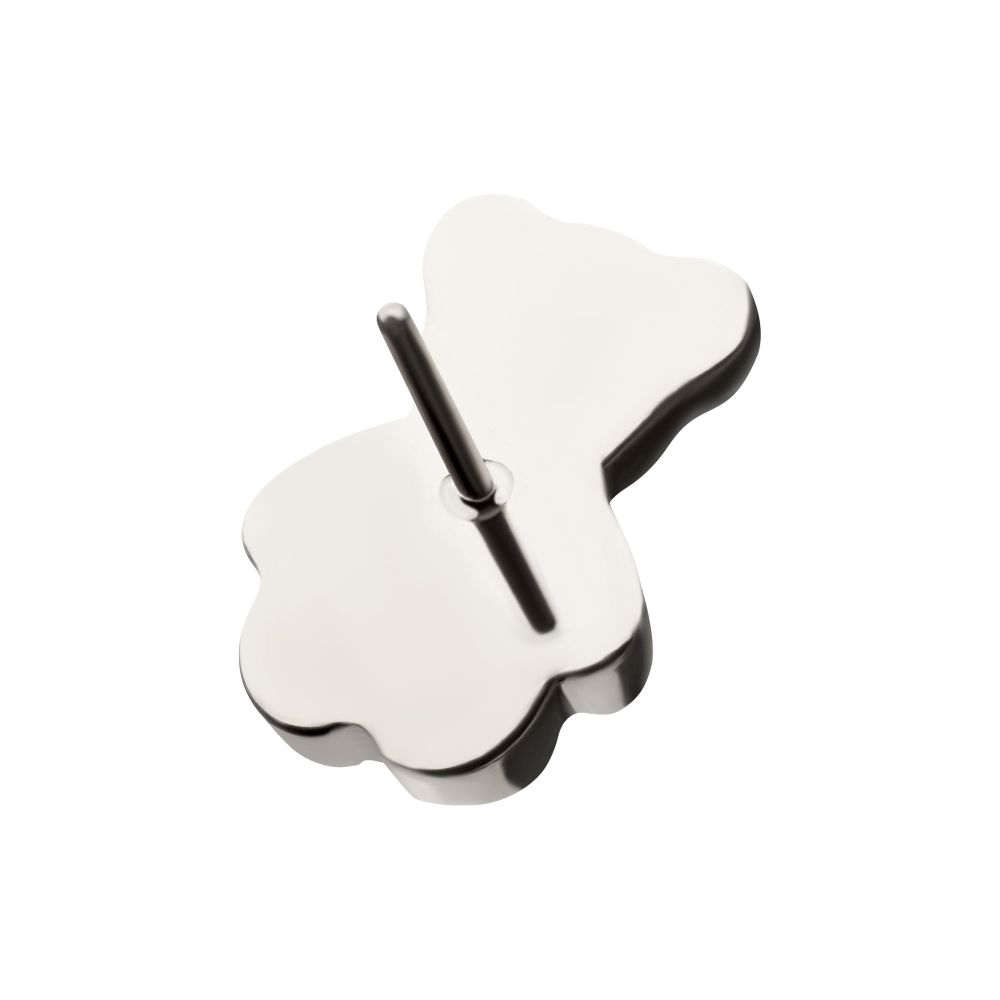 Prong-Set Gem Teddy Bear Threadless Earring / Nosering – Titanium