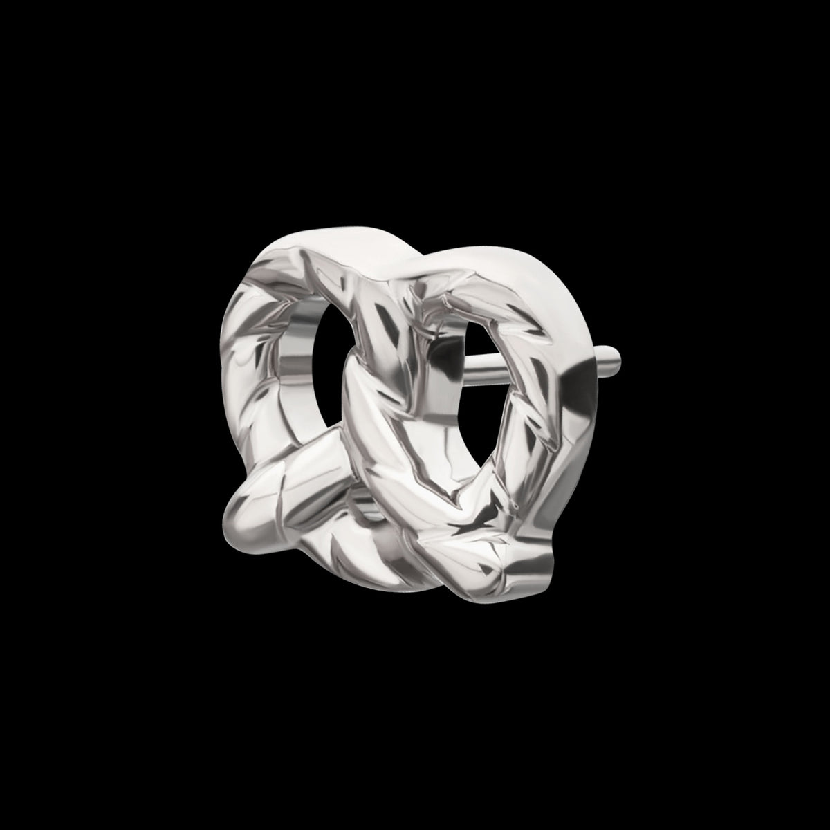 Twisted Pretzel Threadless Earring / Nosering Top – Titanium