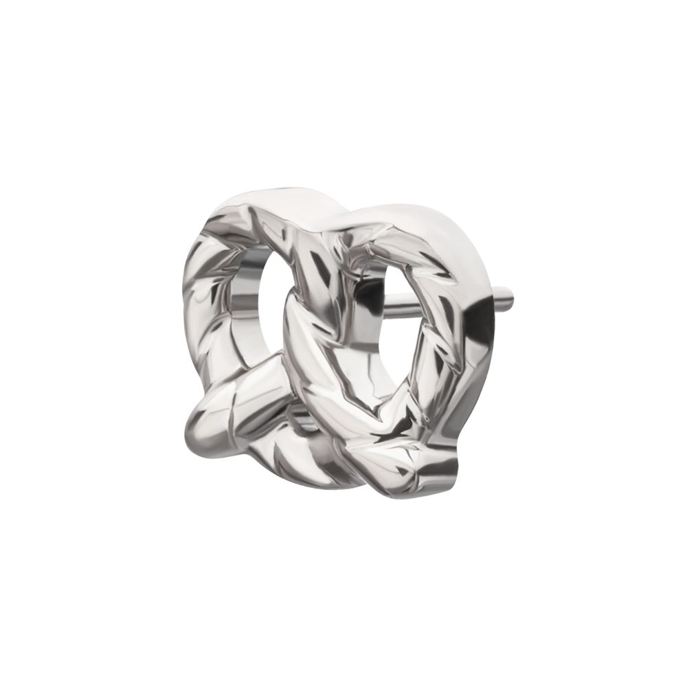 Twisted Pretzel Threadless Earring / Nosering Top – Titanium