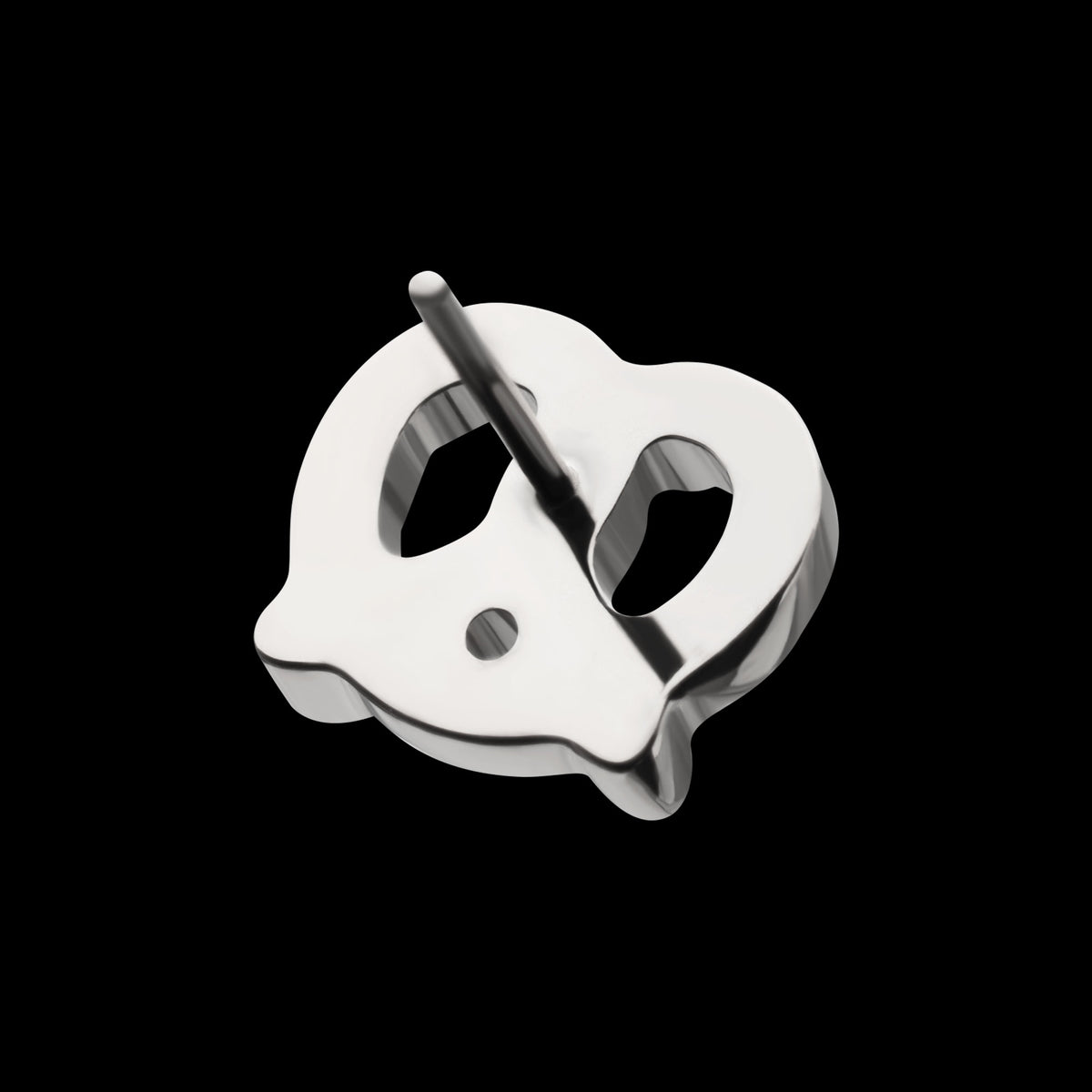 Twisted Pretzel Threadless Earring / Nosering Top – Titanium