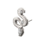 Textured Snake Gem Threadless Earring / Nosering – Titanium